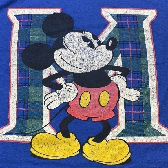 Vintage Disney Mickey & Co. Mickey Mosuse Blue Graphic Print Tshirt - Picture 3 of 7